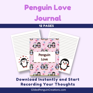 Penguin Love Lined Journal Printable