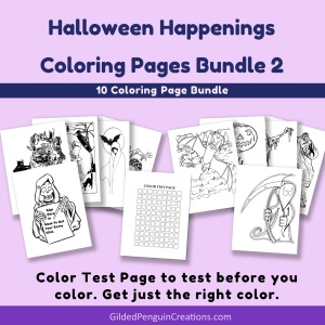 Halloween Happenings Coloring Pages Bundle 2 Printable