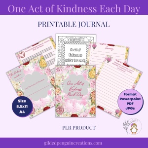 Carnation One Act of Kindness Each Day Journal Printable
