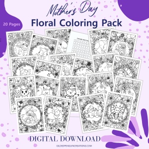 Mother's Day Floral Coloring Pack