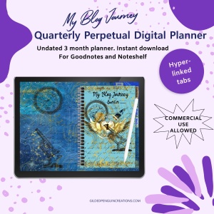 2023 My Blog Journey Quarterly Perpetual Undated Digital Planner