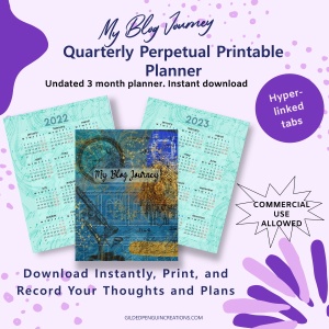 2023 My Blog Journey Quarterly Perpetual Undated Planner Printable PLR