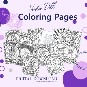 Voodoo Mandala Background Coloring Pages PLR Bundle