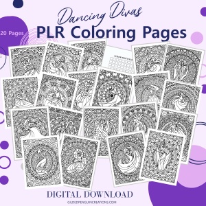 Dancing Divas PLR Coloring Pages With White Borders