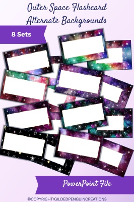 Outer Space Flashcard Alternate Backgrounds PLR