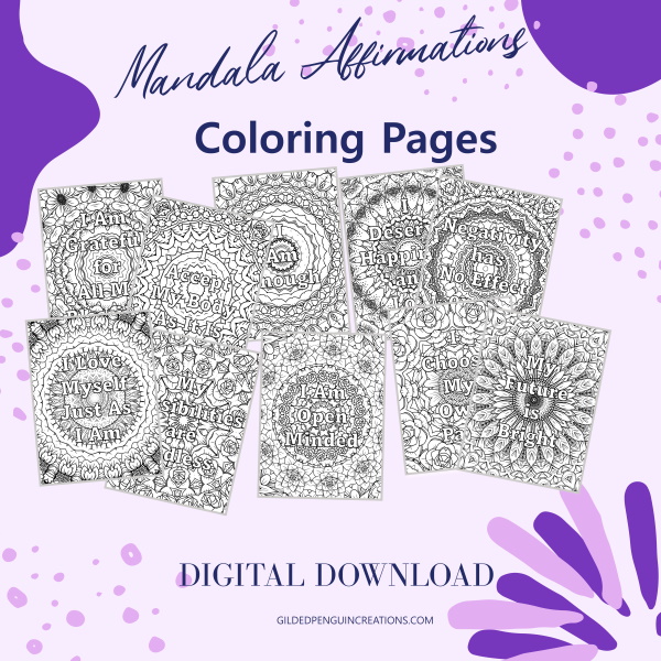 Mandala Affirmations Coloring Pages 11-20