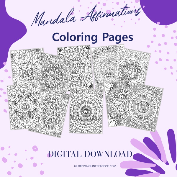 Mandala Affirmations Coloring Pages 21-30